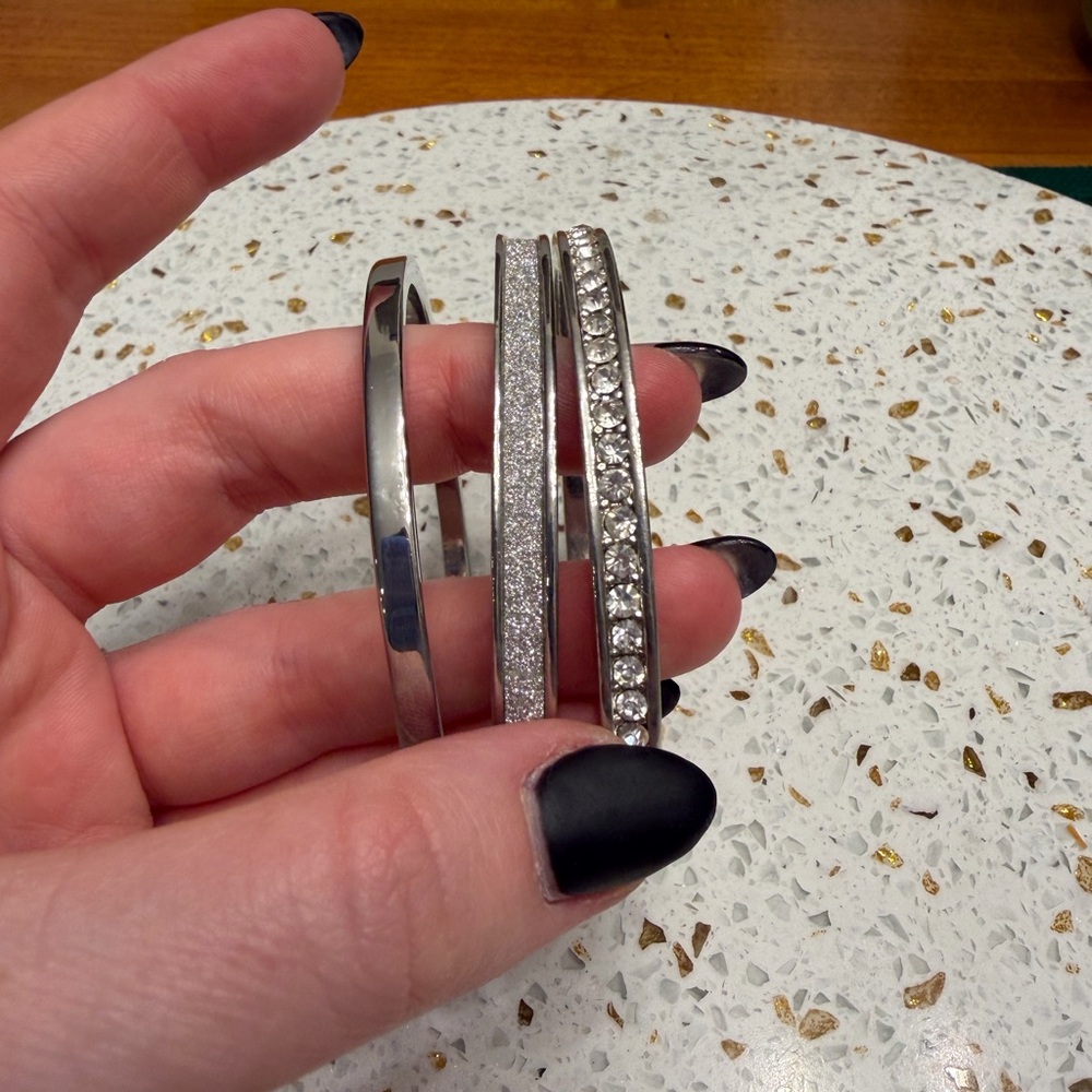 Elegant Silver Bangle Set